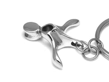 Triceratops Vertebra Keychain, Dinosaur Keyring in Pewter