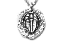Trilobite Necklace, Animal Fossil Jewelry in Pewter