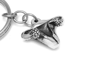 Uterus Keychain, Mother Anatomy Keyring in Pewter