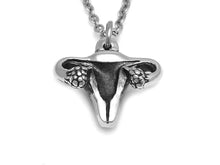 Uterus Necklace, Mother Anatomical Jewelry in Pewter