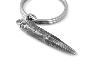 Vampire Slayer Stake Keychain, Goth Keyring in Pewter