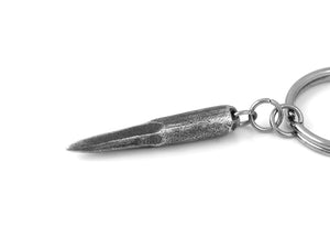 Vampire Slayer Stake Keychain, Goth Keyring in Pewter