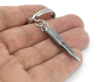 Vampire Slayer Stake Keychain, Goth Keyring in Pewter