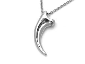 Velociraptor Claw Necklace, Dinosaur Jewelry in Pewter