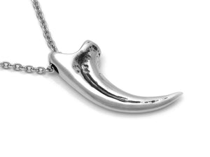 Velociraptor Claw Necklace, Dinosaur Jewelry in Pewter