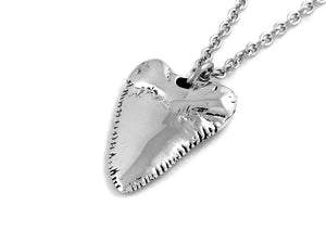 Great White Shark Tooth Necklace, Animal Jewelry in Pewter