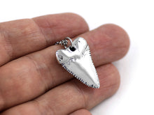 Great White Shark Tooth Necklace, Animal Jewelry in Pewter