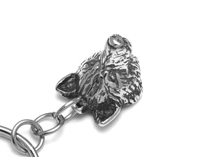 Wolf Head Keychain, Werewolf Keyring in Pewter