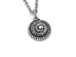 Ammonite Pendant Necklace, Mollusc Fossil Jewelry