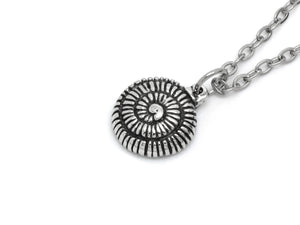 Ammonite Pendant Necklace, Mollusc Fossil Jewelry