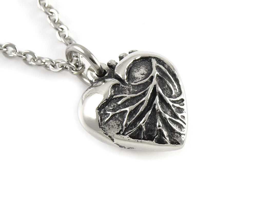 Anatomical Heart in Shape of a Traditional Heart Necklace