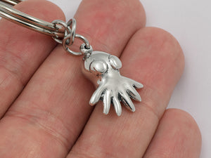 Baby Octopus Keychain, Animal Keyring in Pewter