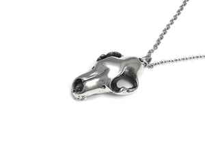 Swedish Bear Skull Necklace, Animal Jewelry in Pewter