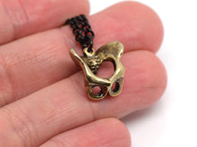 Bronze Pelvis Bone Necklace, Anatomy Jewelry