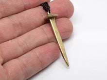 Bronze Old Two Inch Nail Necklace, Coffin Spike Jewelry