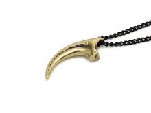 Bronze Velociraptor Claw Necklace, Dinosaur Raptor Jewelry