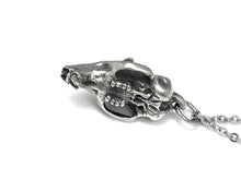 Chipmunk Skull Necklace, Animal Jewelry in Pewter