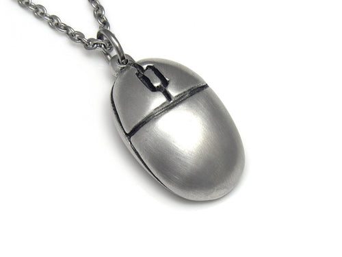 Computer Mouse Necklace, Gamer Jewelry