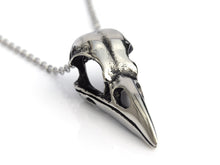 Crow Skull Necklace, Bird Jewelry