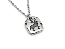 Deer Rock Carving Pendant Necklace, Cave Painting Jewelry