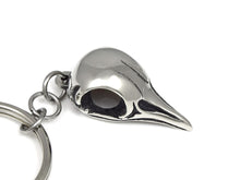 Mourning Dove Skull Keychain, Animal Skeleton Keyring in Pewter