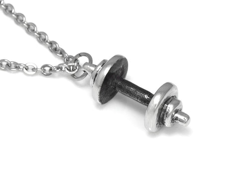 Barbell Necklace, Dumbbell Jewelry