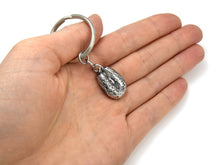 Giant Roasted Corn Keychain, Nature Keyring in Pewter