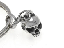 Heart Shaped Eyes Skull Keychain, Love Keyring in Pewter