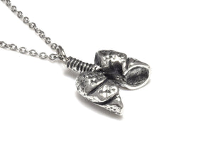 Small Lungs Necklace, Anatomical Jewelry in Pewter