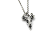 Small Ram Skull Necklace, Animal Skeleton Jewelry in Pewter