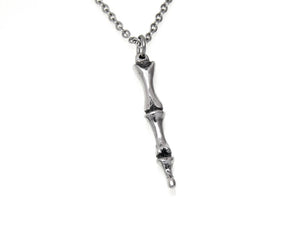 Phalanx Finger Bone Necklace, Skeleton Jewelry in Pewter