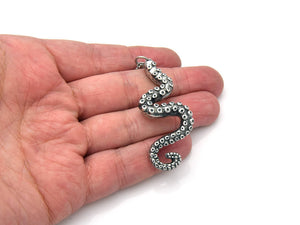 Big Octopus Tentacle Necklace, Squid Jewelry in Pewter