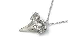 Shark Tooth Necklace, Ocean Animal Jewelry in Pewter