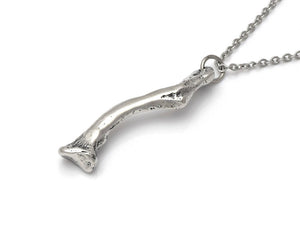 Clavicle Bone Necklace, Human Anatomy Jewelry in Pewter