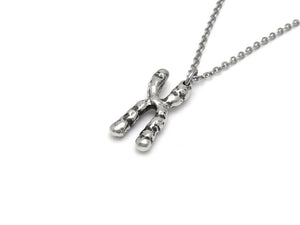 X Chromosome Necklace, DNA Biology Jewelry in Pewter