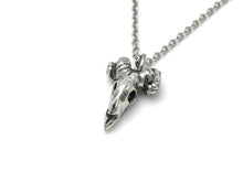 Small Ram Skull Necklace, Animal Skeleton Jewelry in Pewter