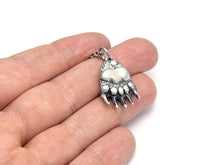 Bear Claw Necklace, Animal Paw Jewelry in Pewter