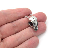 Chihuahua Skull Necklace, Animal Skeleton Jewelry in Pewter