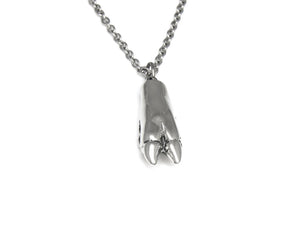 Pig Foot Necklace, Animal Swine Jewelry in Pewter