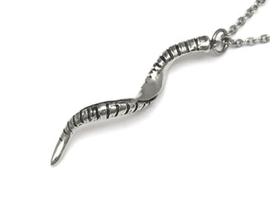 Kudu Horn Necklace, Animal Antler Jewelry in Pewter