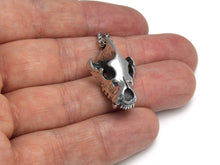Hyena Skull Necklace, Animal Skeleton Jewelry in Pewter