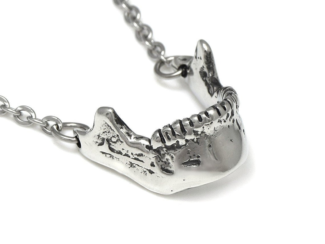 Mandible Necklace, Human Anatomy Jewelry in Pewter