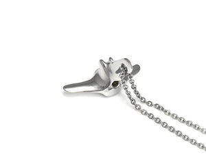 Blue Whale Vertebra Necklace, Animal Jewelry in Pewter