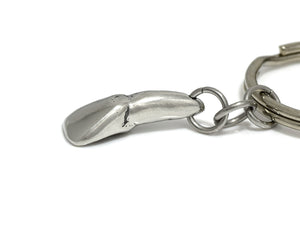 Front Tooth Keychain, Incisor Dentist Keyring in Pewter