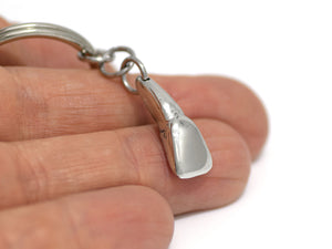 Front Tooth Keychain, Incisor Dentist Keyring in Pewter