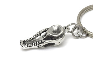 Mole Skull Keychain, Animal Skeleton Keyring in Pewter