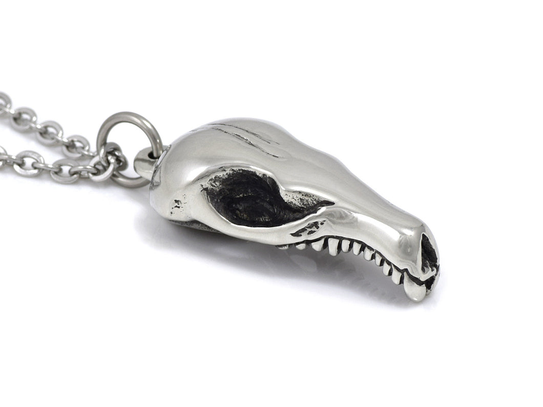 Mole Skull Necklace, Animal Jewelry in Pewter