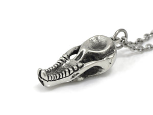 Mole Skull Necklace, Animal Jewelry in Pewter