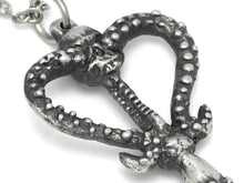 Nautical Skeleton Key Necklace, Octopus and Skull with Tentacles
