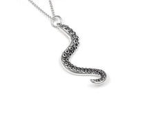 Octopus Tentacle Necklace, Squid Jewelry in Sterling Silver